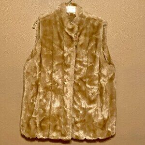 Terry Lewis Classic Luxuries Faux Mink Fur Vest Size (M) 2 Pockets Satin Lining